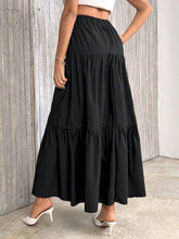 Privé Solid Ruffle Hem Skirt